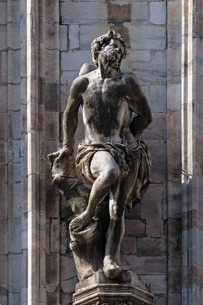 Statue Saint Facade Milan Cathedral Duomo Santa Maria Nascente Milan — Stock Photo, Image