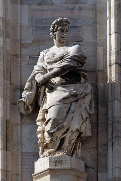 Sainte Christina Statue Sur Cathédrale Milan Duomo Santa Maria Nascente — Photo