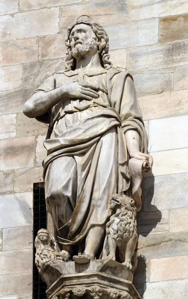 Daniel Estátua Catedral Milão Duomo Santa Maria Nascente Milão Lombardia — Fotografia de Stock