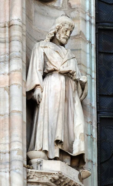 Святой Элигий Статуя Католическом Соборе Милане Дуомо Санта Мария Наскенте — стоковое фото
