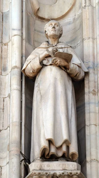 Blessed Fra Angelico Statue Milan Cathedral Duomo Santa Maria Nascente — Stock Photo, Image