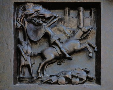 Kapıdaki onur baba ve anne - devrim Absalom, kabartma Grossmunster (