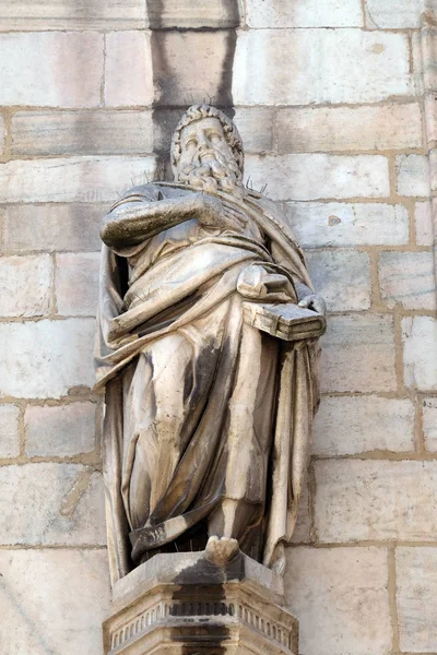 Heiligenstatue Der Fassade Der Mailänder Kathedrale Duomo Santa Maria Nascente — Stockfoto