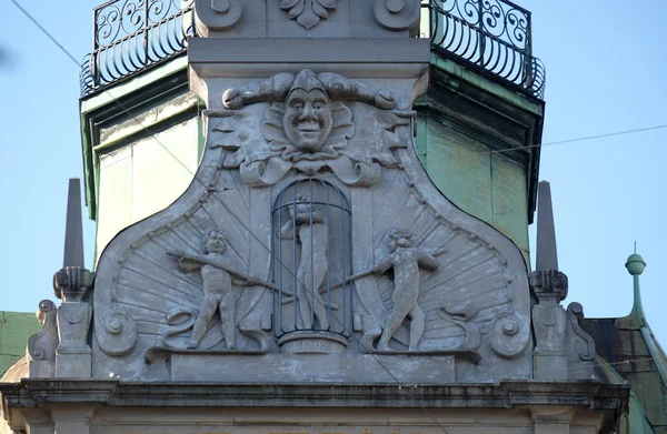 Reliéf Haus Zur Trulle Bahnhofstrasse Curychu Švýcarsko — Stock fotografie