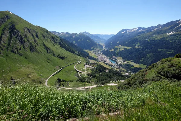 Przełęcz Świętego Gotarda Który Został Utworzony 1827 Łączy Dwóch Szwajcarskich — Zdjęcie stockowe