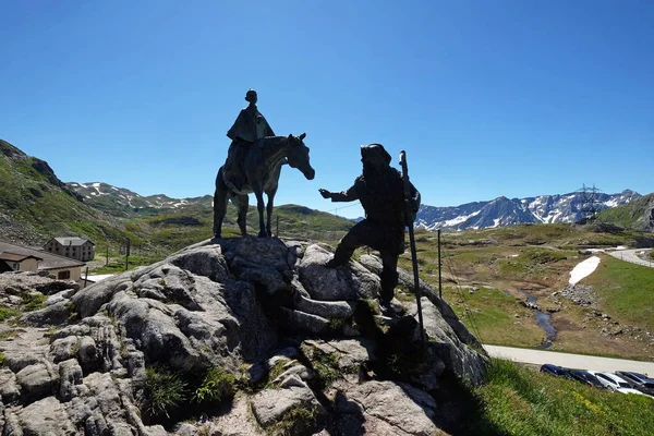 Statue Équestre Général Suvorov Sur Col Gothard Suisse — Photo