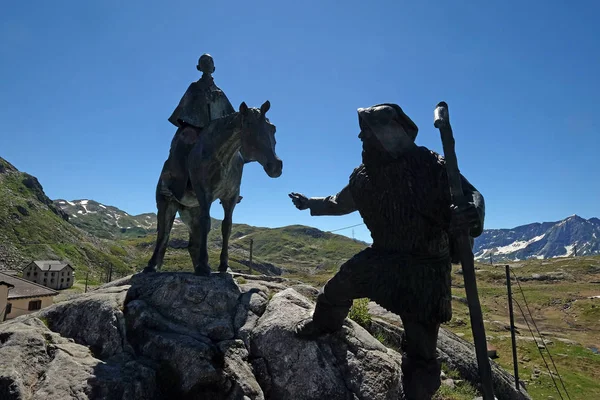Έφιππο Άγαλμα Του Γενικού Σουβόροφ Στο Gotthard Pass Ελβετία — Φωτογραφία Αρχείου