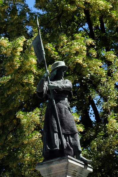 Statue Commemorated Zurich Women Who Defended City Siege Zurich Switzerland — Stock Photo, Image