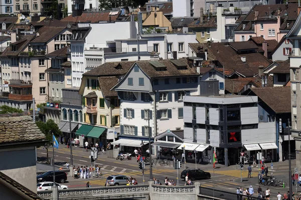Vista Panorámica Del Centro Histórico Zúrich Suiza — Foto de Stock
