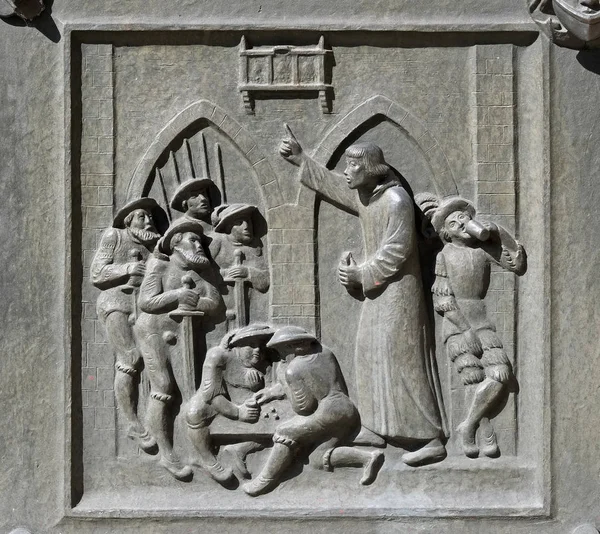 Zwingli Káže Pro Švýcarské Žoldnéře Monze Před Bitvou Maringnano 1515 — Stock fotografie