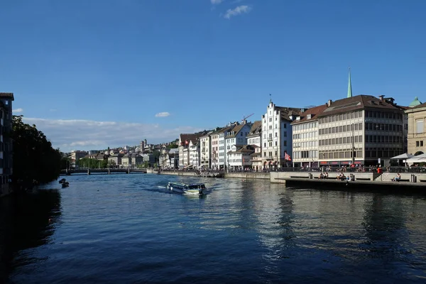 Zürih Sviçre Nin Tarihi Kent Merkezinin Panorama Görünüm — Stok fotoğraf