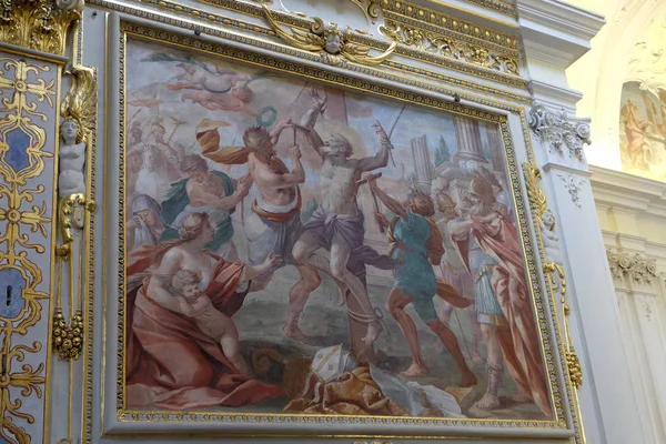 Martyrdom Biagio Casella Fresco Saint Roch Church Lugano Switzerland — Stock Photo, Image