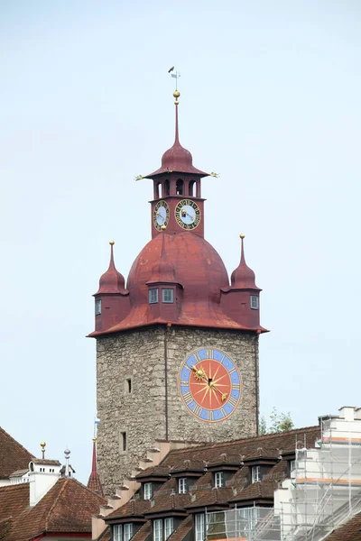 Historické Věže Hodinami Městě Staré Město Lucern Švýcarsko — Stock fotografie