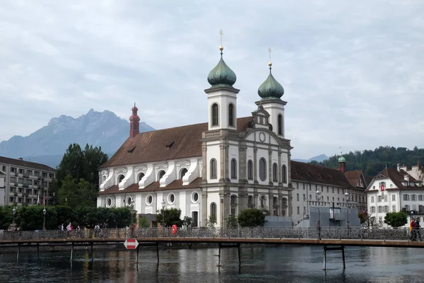 Jezuitský Kostel Svatého Františka Xaverského Lucerne Švýcarsko — Stock fotografie