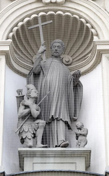 Saint Francis Xavier Statue Portal Jesuit Church Francis Xavier Lucerne — Stock Photo, Image