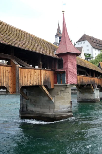 Spreuer Bridge Spreuerbrucke Dawniej Też Muhlenbrucke Lucerna Szwajcaria — Zdjęcie stockowe