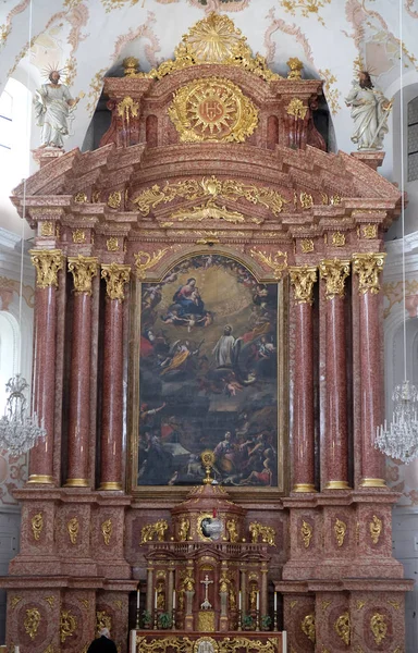 Głównym Altarltar Jezuickim Kościele Franciszka Ksawerego Lucerna Szwajcaria — Zdjęcie stockowe