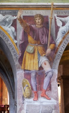 Saint Roch tarafından Bernardino Riva, fresco, Santa Maria degli Angeli kilise Lugano, İsviçre