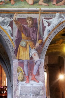 Saint Roch tarafından Bernardino Riva, fresco, Santa Maria degli Angeli kilise Lugano, İsviçre