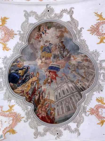 Gloria San Francesco Saverio Affresco Sul Soffitto Della Chiesa Gesuita — Foto Stock