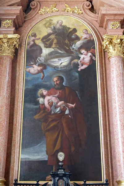 Altare San Giuseppe Nella Chiesa Gesuita San Francesco Saverio Lucerna — Foto Stock