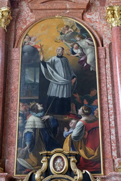 Saint Aloysius Gonzaga Altaret Jesuit Kyrkan Francis Xavier Lucerne Schweiz — Stockfoto