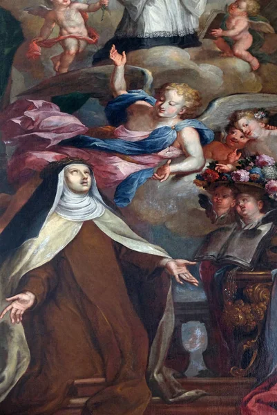 Saint Mary Magdalene Pazzi Ołtarz Alojzy Gonzaga Jezuickim Kościele Franciszka — Zdjęcie stockowe