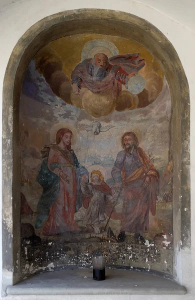 Sainte Famille Fresque Dans Église Saint Léodegar Lucerne Suisse — Photo