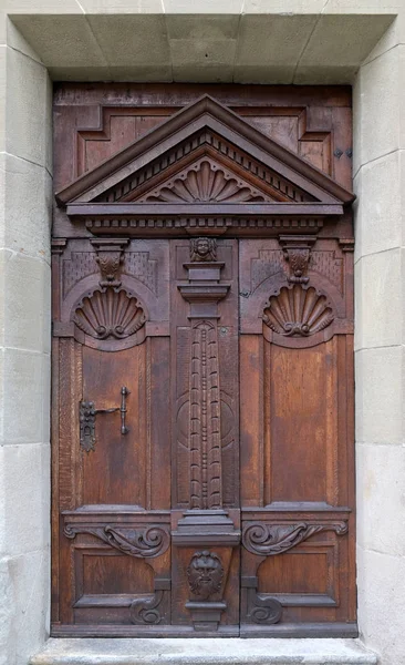 Tür Der Kirche Leonhard Luzern Schweiz — Stockfoto