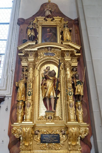Saint Christopher Altar Church Leodegar Lucerne Switzerland — Stock Photo, Image