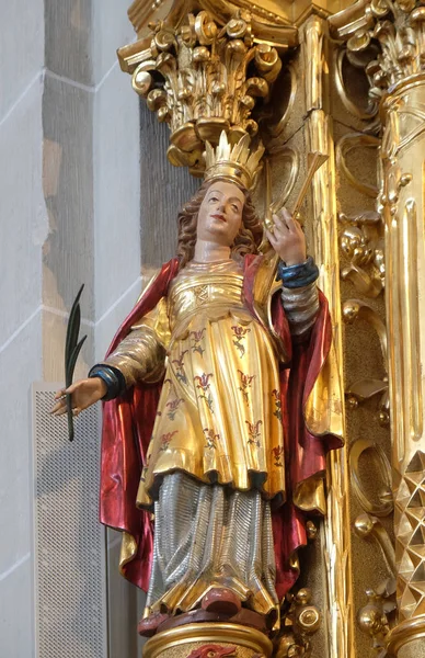 Statua San Nicola Altare Nella Chiesa San Leodegar Lucerna Svizzera — Foto Stock