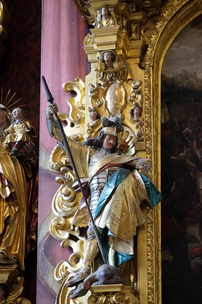 Staty Saint George Altaret Saint Maurice Kyrkan Leodegar Lucerne Schweiz — Stockfoto