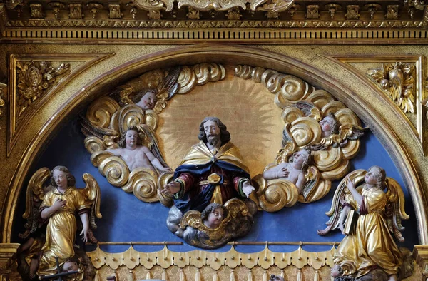 Isus Hristos Adormirea Maicii Domnului Altar Biserica Leodegar Din Lucerna — Fotografie, imagine de stoc