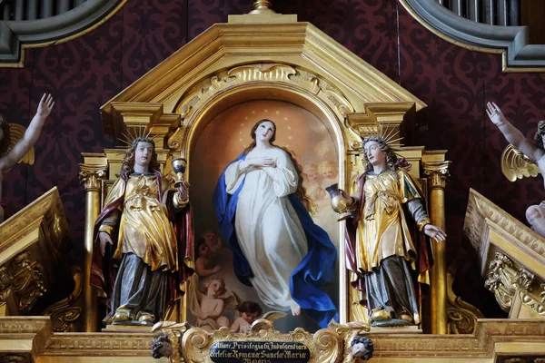 Успіння Пресвятої Богородиці Вівтар Церкві Святого Leodegar Напрямку Люцерн Швейцарія — стокове фото