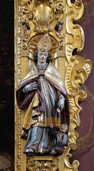 Άγαλμα Του Saint Martin Στο Βωμό Του Αγίου Leodegar Για — Φωτογραφία Αρχείου