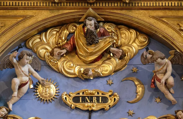 Бог Отець Статуя Душі Вівтарі Церкві Святого Leodegar Напрямку Люцерн — стокове фото