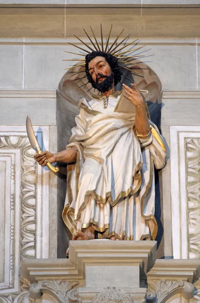 Apostoł Pomnik Kościele Leodegar Lucerna Szwajcaria — Zdjęcie stockowe
