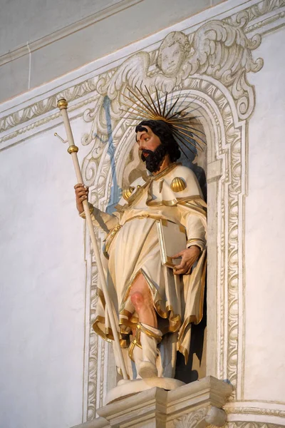 Estatua Santiago Iglesia San Leodegar Lucerna Suiza —  Fotos de Stock