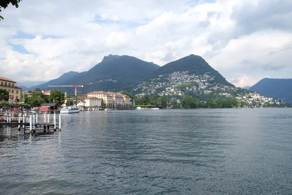 Лугано Озере Лугано Швейцария Тичино Швейцария — стоковое фото