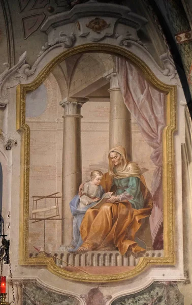 Heilige Anna Die Erziehung Der Jungfrau Maria Fresko Der Kirche — Stockfoto