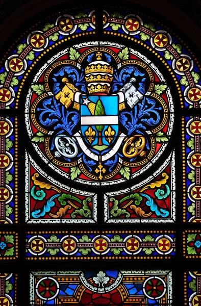 Stained Glass Window Cathedral Saint Lawrence Lugano Switzerland — Stock Photo, Image