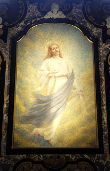Retable Jésus Christ Dans Cathédrale Saint Laurent Lugano Suisse — Photo