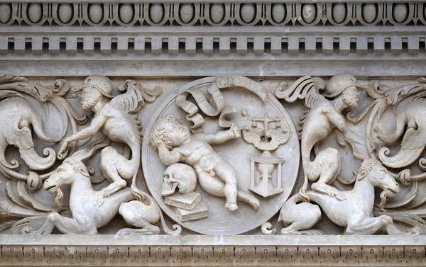 Relief Auf Dem Portal Der Kathedrale Des Heiligen Gesetzes Lugano — Stockfoto