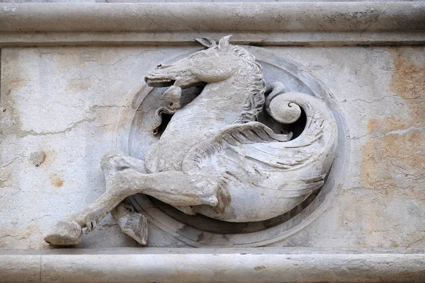 Relief Portal Cathedral Saint Lawrence Lugano Switzerland — Stock Photo, Image