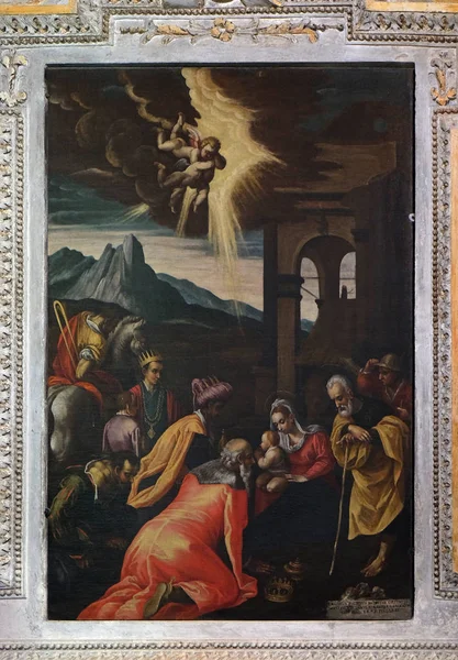 Anbetung Der Heiligen Drei Könige Gemälde Der Kirche Des Siegers — Stockfoto