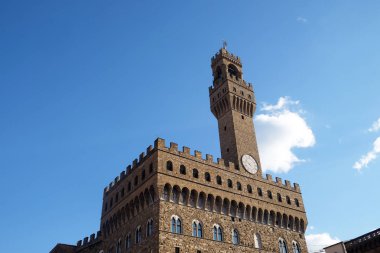 palazzo vecchio (eski saray) bir büyük Romanesk kale Saray gibi Belediye Floransa, İtalya