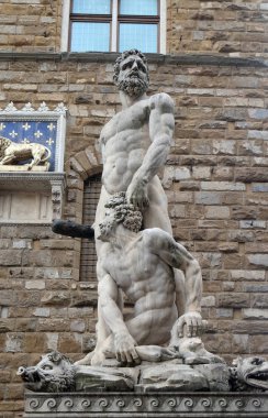 Herkül ve Cacus heykelinin Piazza della Signoria Floransa, İtalya
