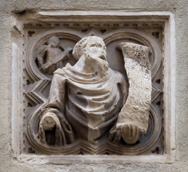 İncil'deki hikaye, kiremit yardım, dış duvar Orsanmichele kilisesinin Floransa, Toskana, İtalya