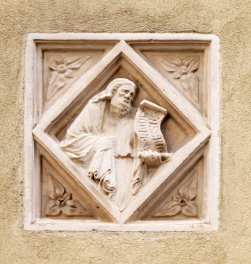 İncil'deki hikaye, kiremit yardım, dış duvar Orsanmichele kilisesinin Floransa, Toskana, İtalya