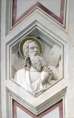 Andrew, kabartma Basilica of Santa Croce (Bazilika Holy Cross) - cephesinde Aziz ünlü Fransisken Kilisesi Floransa, İtalya